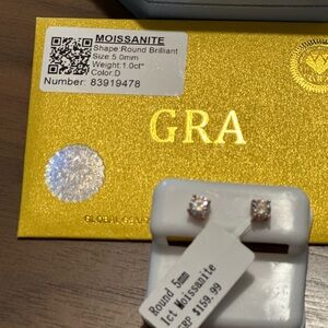 Moissanite Gold Stud Earrings